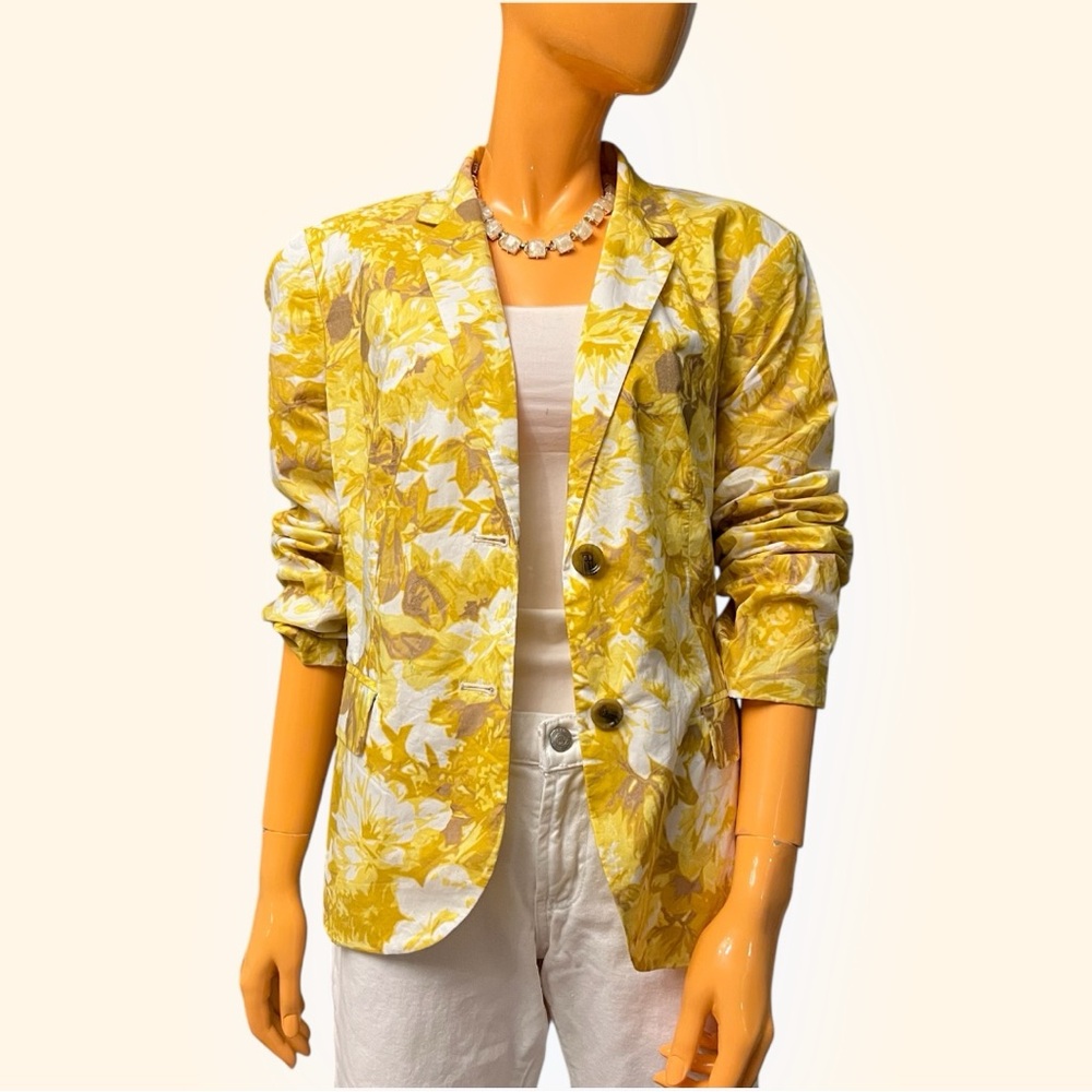 TALBOTS Cotton Floral Blazer Jacket